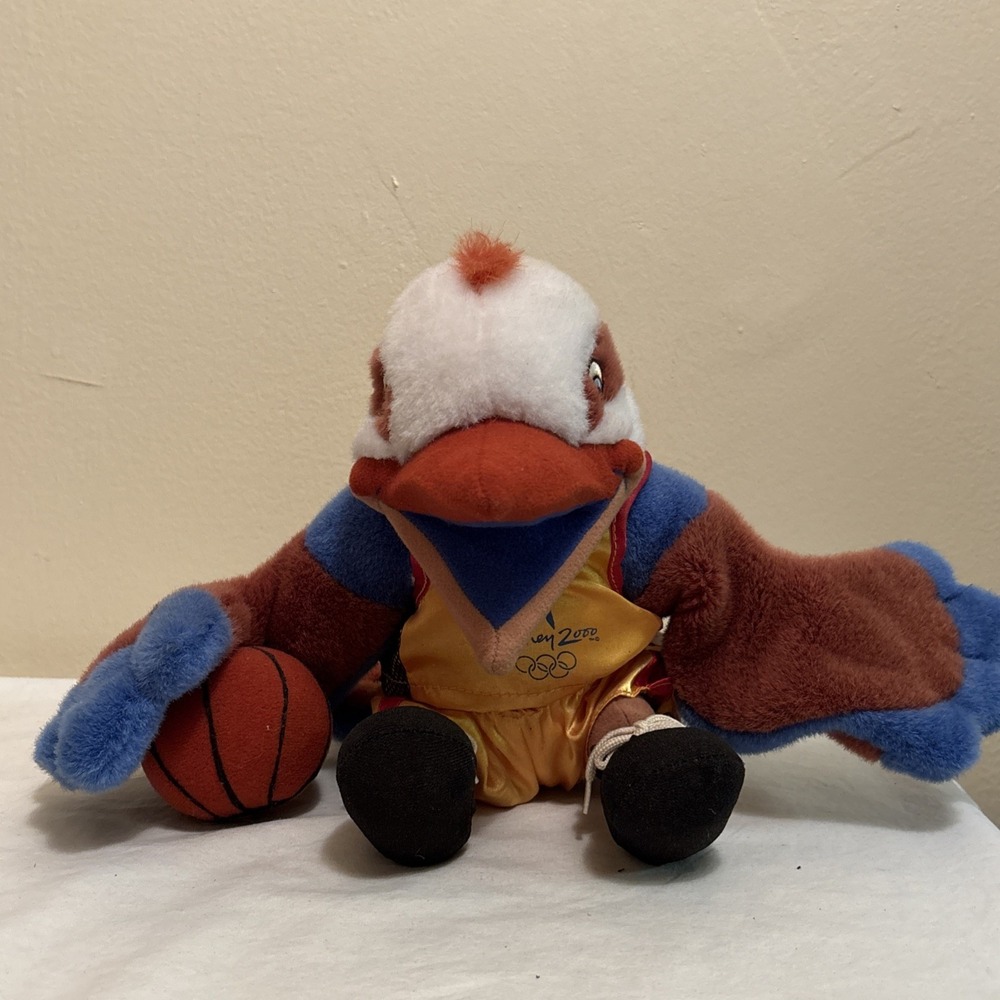 Vintage Sydney 2000 Olympics Olly the Kookaburra Mascot Plush 8” Basketball